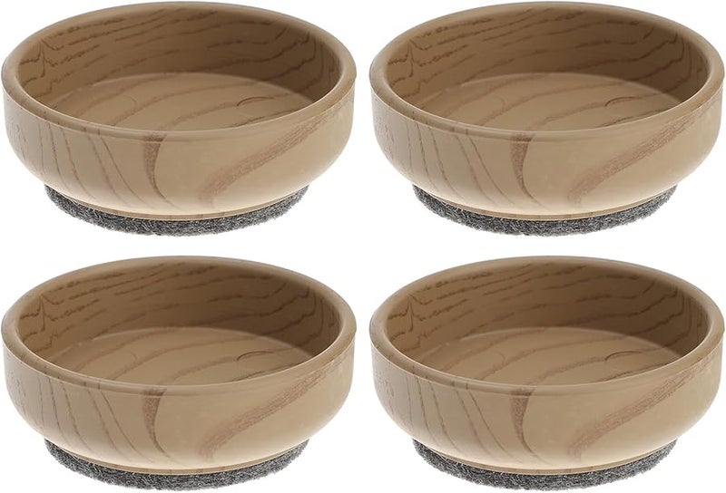 Wood Grain Felt Furniture Chair Leg Floor Protectors 6Cm Inner Diameter 4Pcs Hardwood Floor Protection - Image 1